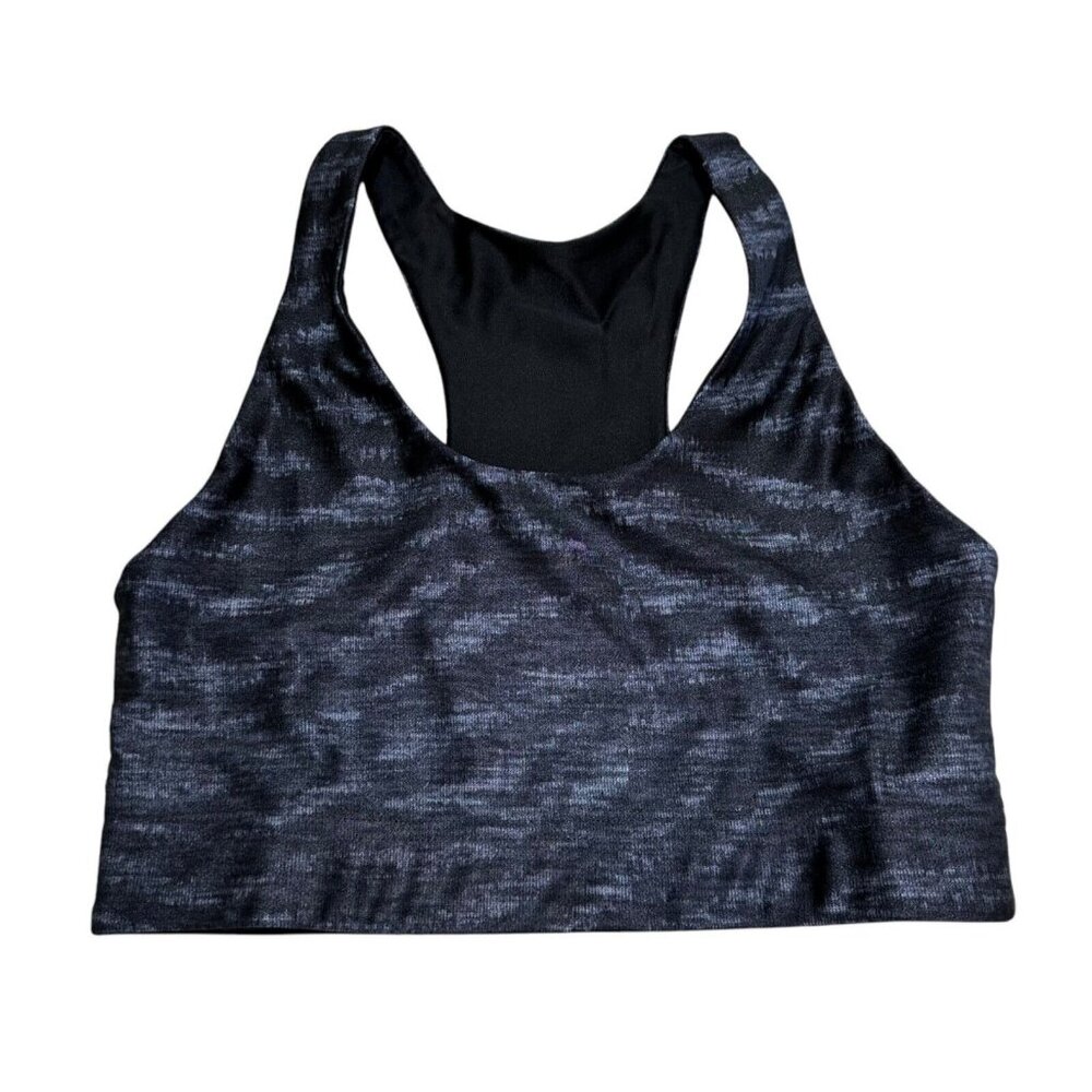 Terez Nwt Womens Size M Show Your Stripes Black Grey Sports Bra